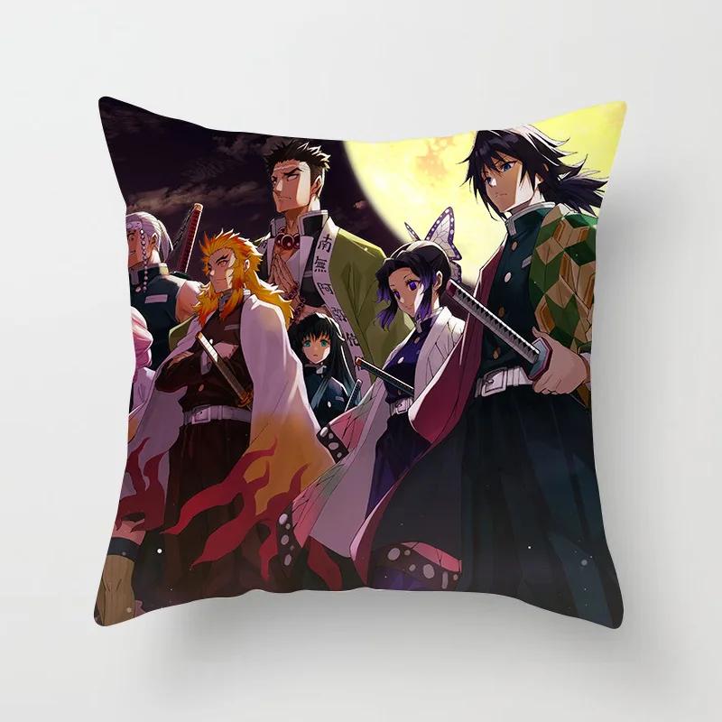 45 * 45Cm Anime Demon Slayer Kimetsu No Yaiba Printed Pillowcase Kids Bedroom Living Room Home Decor Pillow Cases Pillowcase