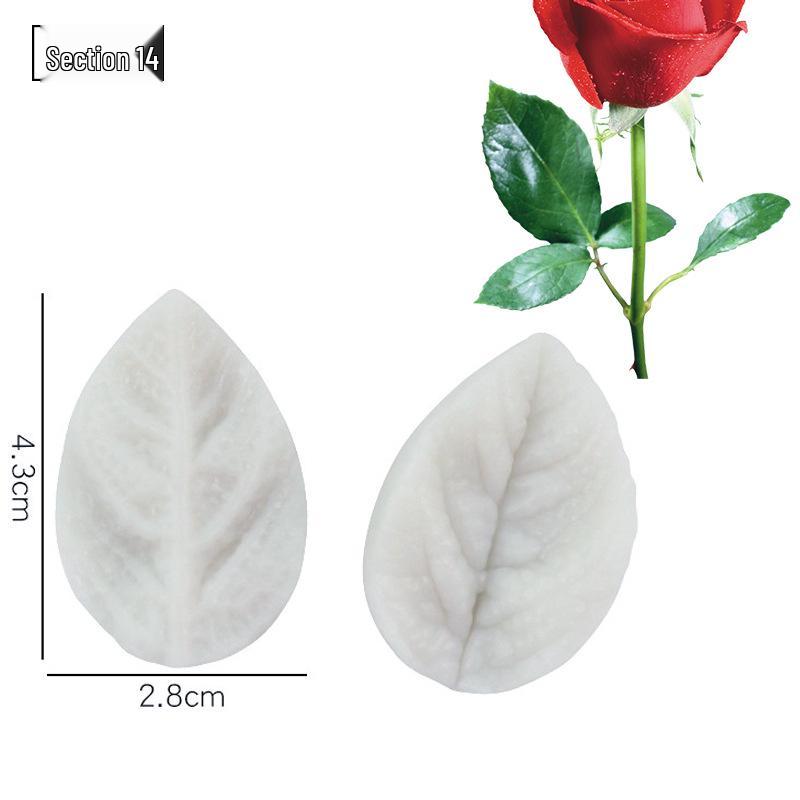 Blütenblatt Silikon Fondant Form Set - Lebensmittelqualität für Baum- und Blumenprägung.