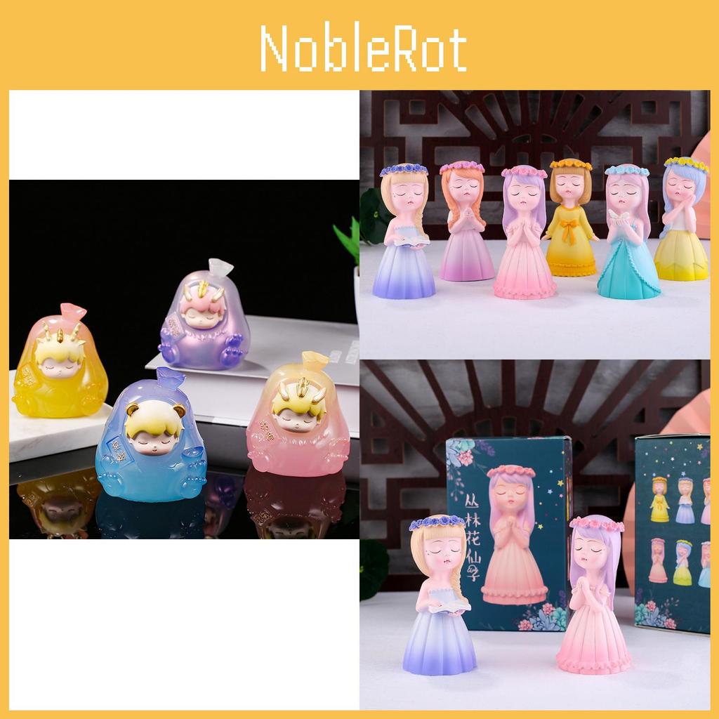 Cartoon Resin Craft Blind Box Night Light Children's Toy Desk Decoration Random Color Starry Sky Creature