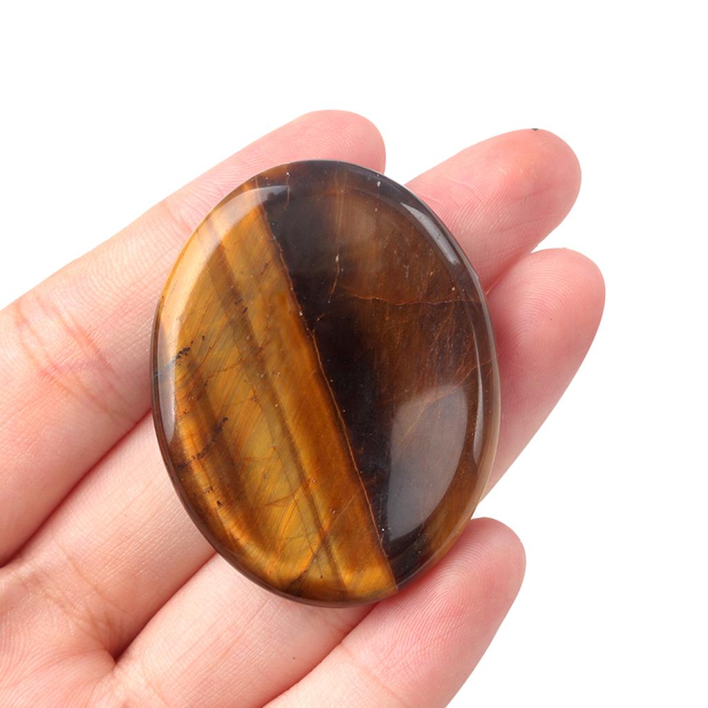 1Pc Healing Crystals Ornaments Decorative Recesses Thumb Relief Stone Oval Yoga Stone Energy Gemstone Home Decor Small Furnishings Jewelry 35x45mm