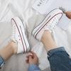 Summer New Height Increase Half-drag Canvas Shoes Female Students Lazy Two Wear White Shoes Female Casual 1