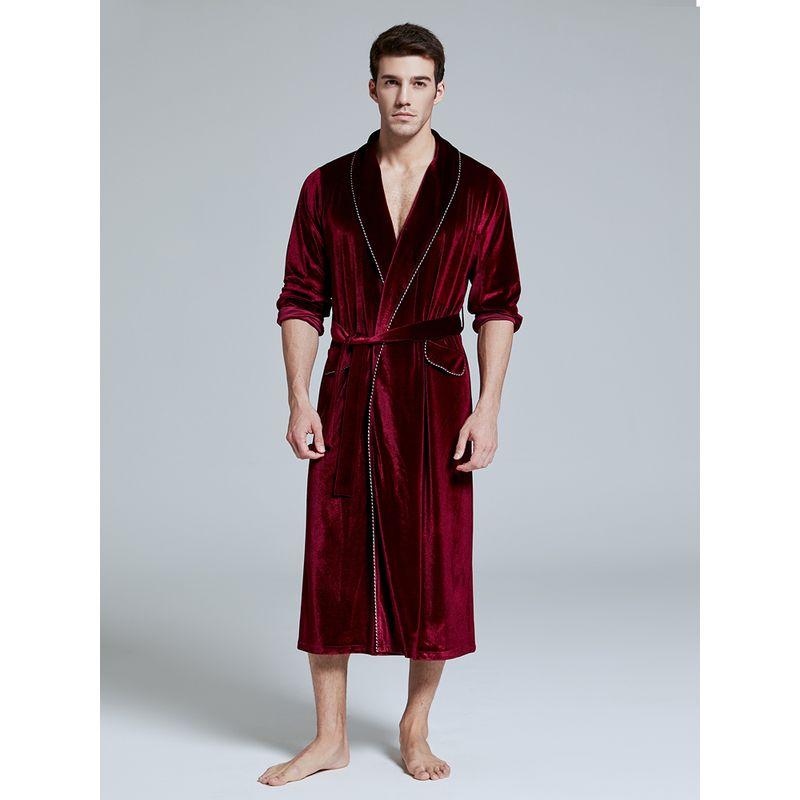 Celebrity Style High-End Temperament Couple Men's and Women's Nightgown Gold Velvet Wedding Morning Gowns Autumn Pajamas Homewear Bathrobe