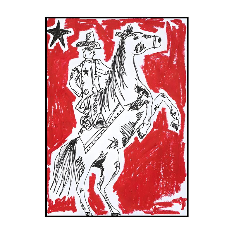 Abstract Classic Vintage Western Cowboy Poster Into The Wild Wall Art Print Canvas Painting for Living Room Home Decor Picture