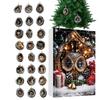 Animal Ornament Advent 2D Acrylic 24 Days Christmas Tree Hole Countdown Calendar Holiday Animal Pendant for Kids Boys Girls
