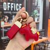 Breloc din Piele cu Pandantiv Pony de Desene Animate: Brățară Bogăție Imediată pentru Cupluri, Accesoriu pentru Mașină și Geantă