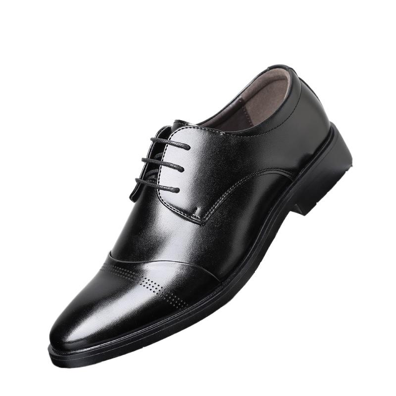 Formal Shoes Men's Elastic Leather Shoes Luxury Business Leather Shoes for Men Wedding Shoe Loafers Pointed Social Male Oxford