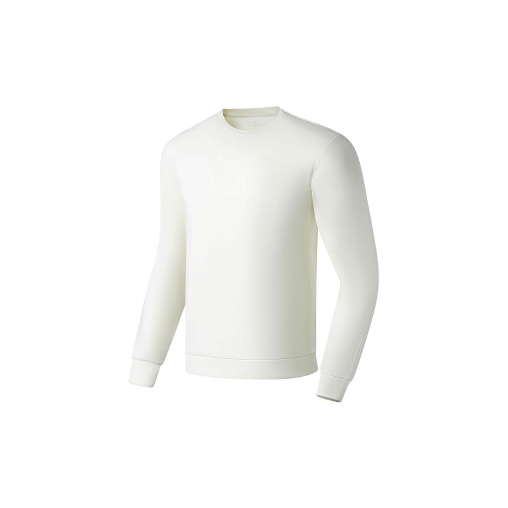 Li-Ning Fitness Series Logo Pullover Sweatshirt Men sweatshirts Cream-White AWDT101-2