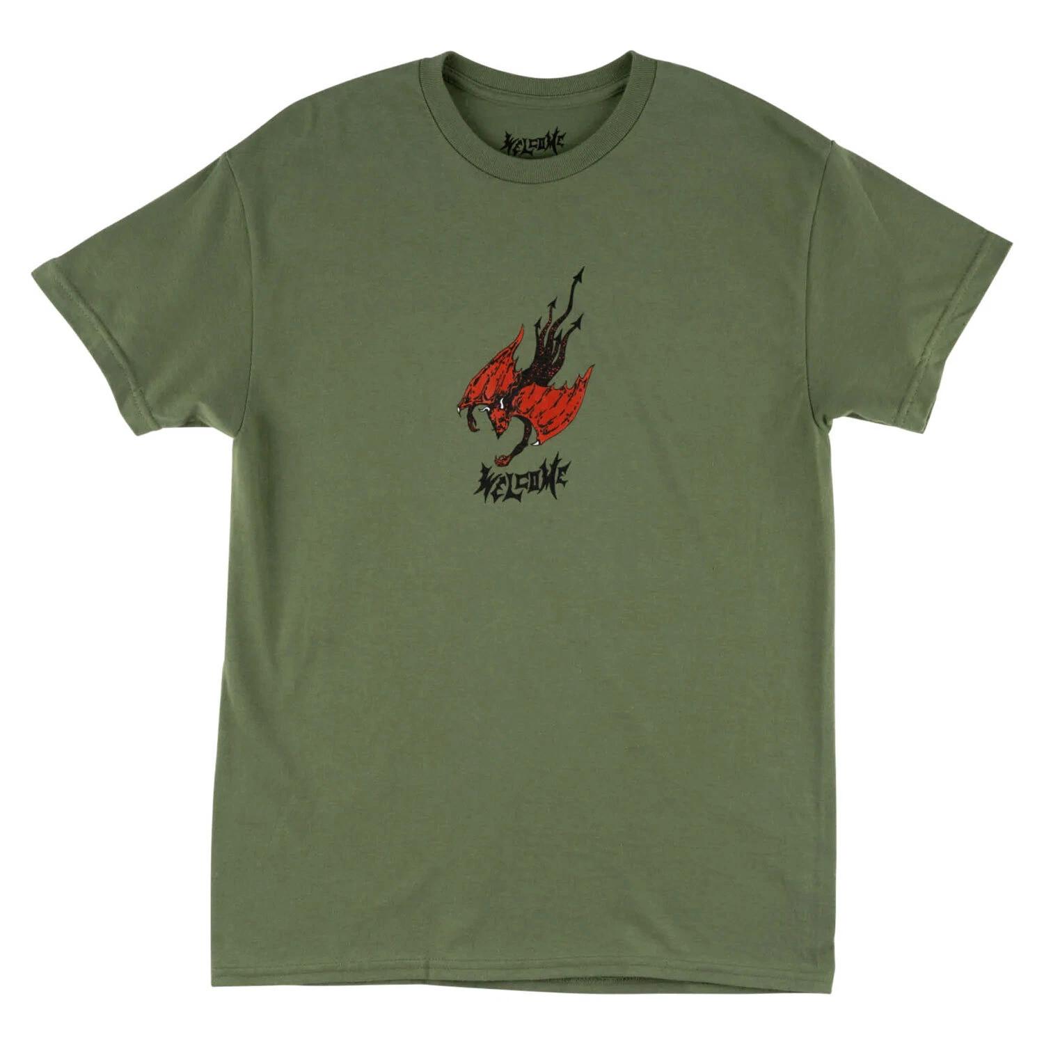 Welcome Skateboards Shirt Diver Military XL