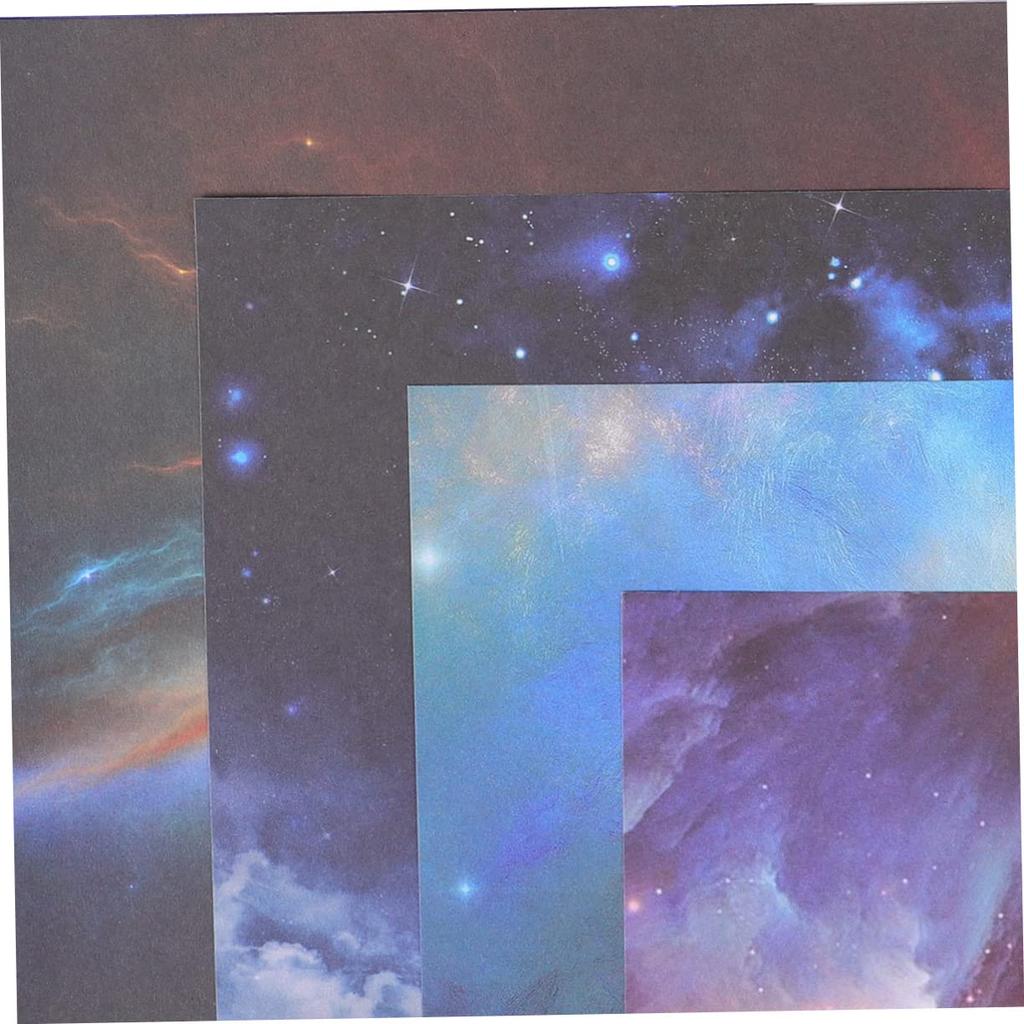 NOLITOY Set of Origami Starry Stylish Large Japanese Large Washi Night Paper Thousand Gift 100-Sheet Paper Watercolor, Sky, Space, Glitter, 15cm,