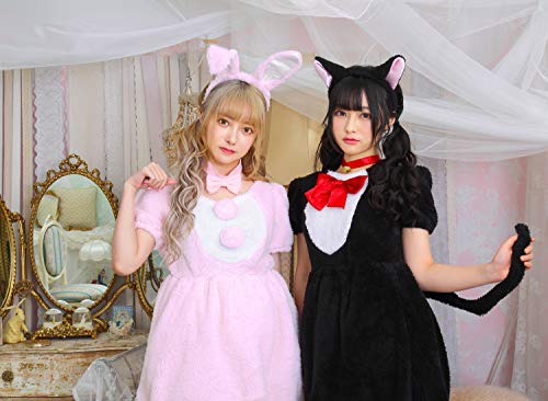 Clearstone Fluffy Animal Cosplay Halloween Strawberry Rabbit Costume for Women, Pink