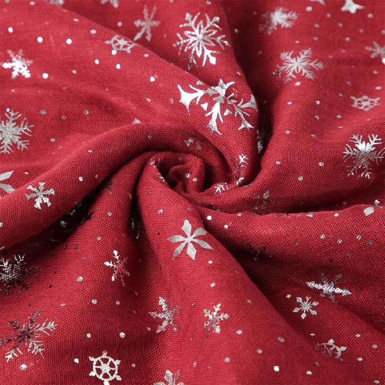Glitter Christmas Scarf for Ladies Breathable Foil Print Winter Scarf for Adult