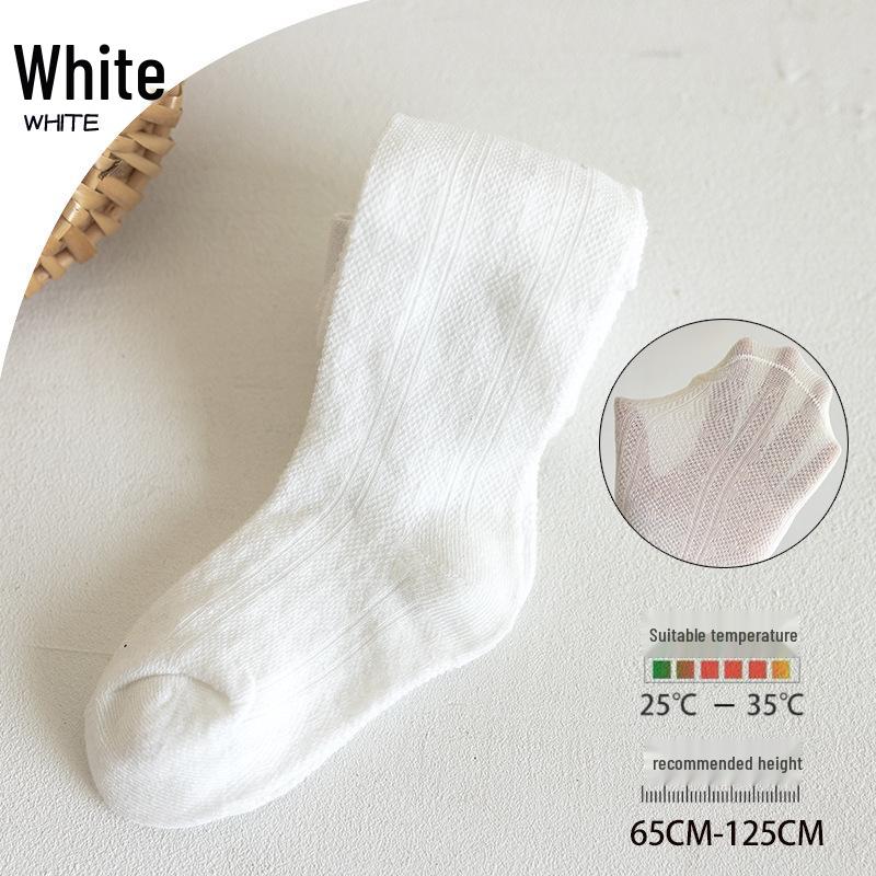 Girls' Lightweight Mesh Bow Tights: A-Grade Cotton Anti-Mosquito Base Layer Jumpsuit.