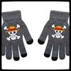 One Piece Animation Peripheral Cartoon Naruto Gloves Gray Full Finger Autumn and Winter Warmth Cold Protection Men Halloween