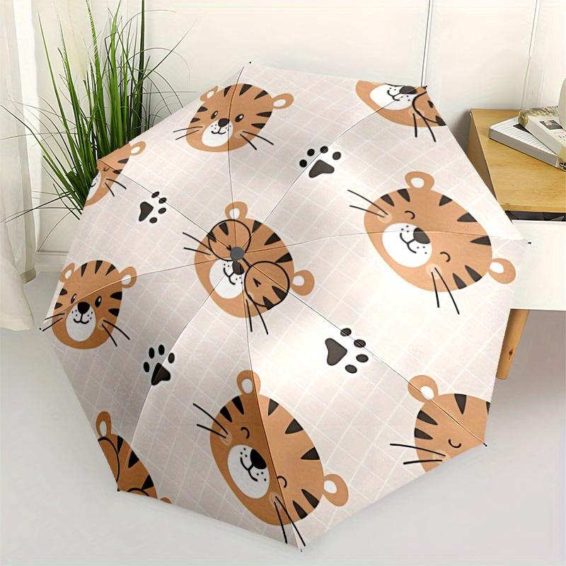 1pc Tiger Paw Automatic Open/close, All-Season Portable Folding Umbrella, Travel, Everyday, Formal Events - Compact Luxury Parasol, Outdoor Accessory,