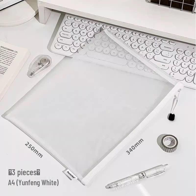 Mesh Document Bag with 6 Zippers - 5 Storage Compartments for Students & Files, Back-to-School Handbag