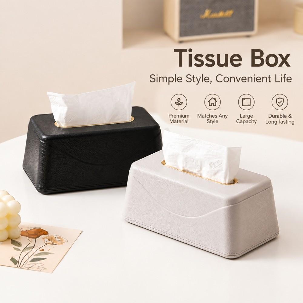 Built-in Spring Tissue Box Holder Large Capacity Paper Holder Durable Tissue Box Cover Living Room