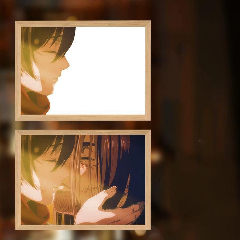 Hot INS Anime Attack On Titan LED Night Light Colorful USB Plug In Three Color Lighting Surprise Desk Lamp Christmas Gift Toy