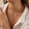 Youthway 18K Gold PVD Plated Round Zircon Necklace For Women New Stainless Steel Waterproof Necklace Party Jewelry Gifts