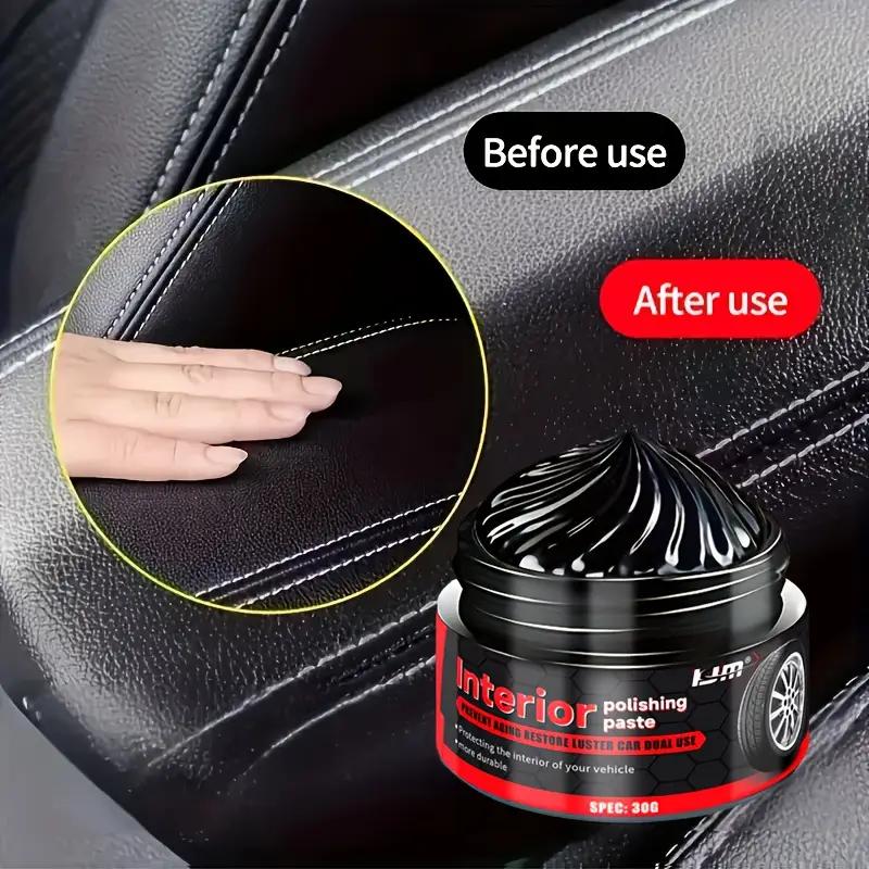 Car Black Interior Repair Cream Restore As New Shiny Seats Doors Dashboard Tires Steering Wheel Universal Cover Set