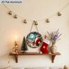 Panneau de Noël en Aluminium Coloré Plat 2D - Ornements Figurine Navidad avec Motif Père Noël & Couronne - Idéal pour Porte d'Entrée, Mur, Porche, Clôture