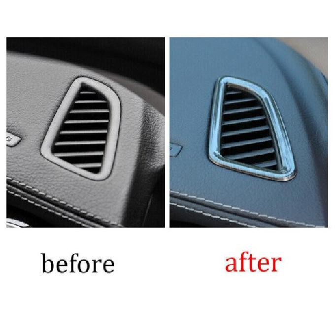 2015-21 Dashboard Side Outlet Vent Covrs Trim Sliver Steel For Benz C-Class W205