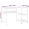 Computer Desk White 105x50x72 Cm MDF and Metal
