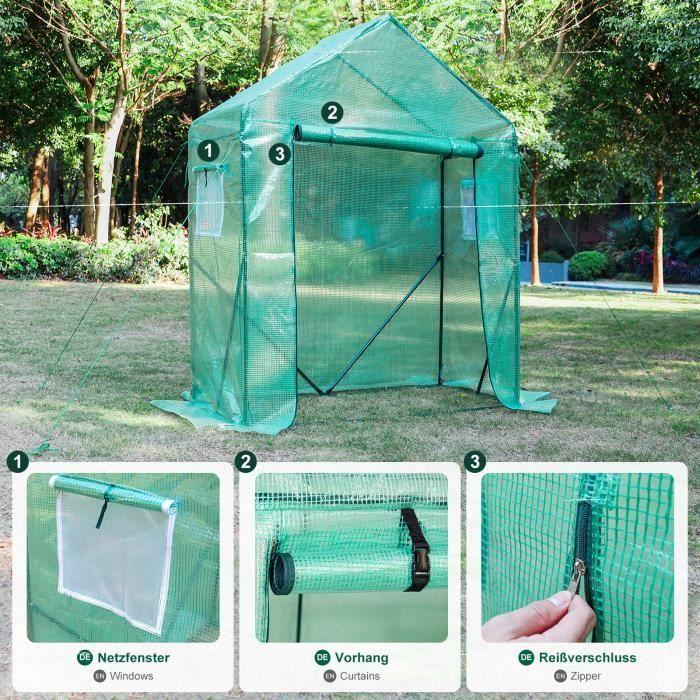 Yorbay Serre de Jardin Tente pour Plantes Tomates Fleurs Bâche renforcée en PE 140 g/m² - 150×70×190cm