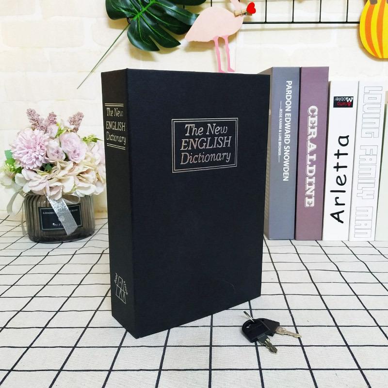Salvadanaio a forma di libro dizionario di simulazione in plastica cassaforte portachiavi dizionario inglese scatola con password salvadanaio