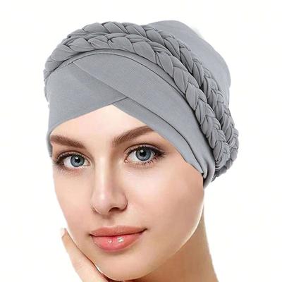 Color Women's Multi-Purpose Headband,Two Strands Of Mulberry Silk Single-Color Braid Headscarf,Suitable For All Seasons