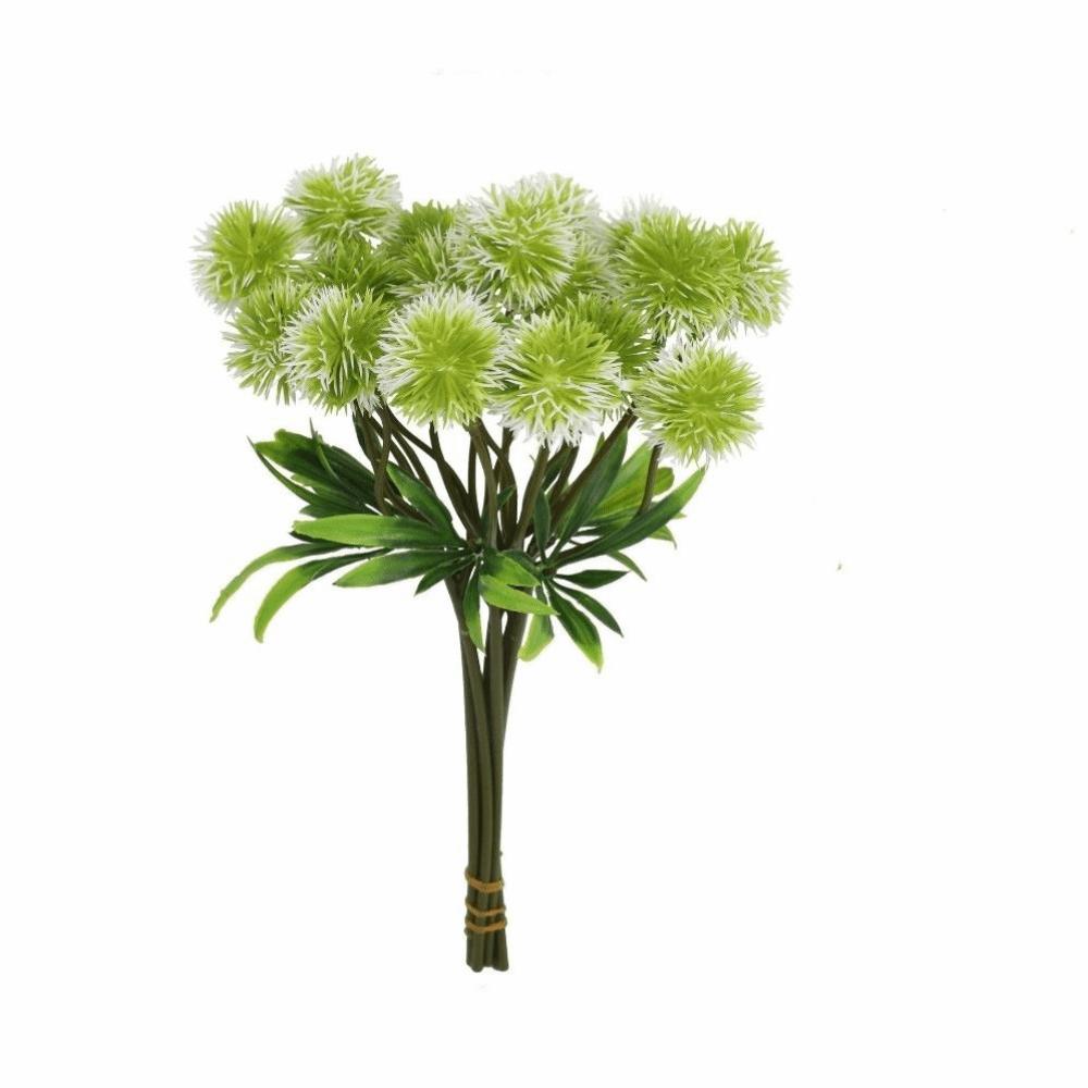 Ball Chrysanthemum Artificial Scallion Ball Flower Realistic Artificial Flower Branch  Garden белый