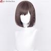 High Quality Anime Shinonome Ena Cosplay Wig 30cm Short Gray Pink Brown Shinonome Ena Wigs Heat Resistant Synthetic Hair