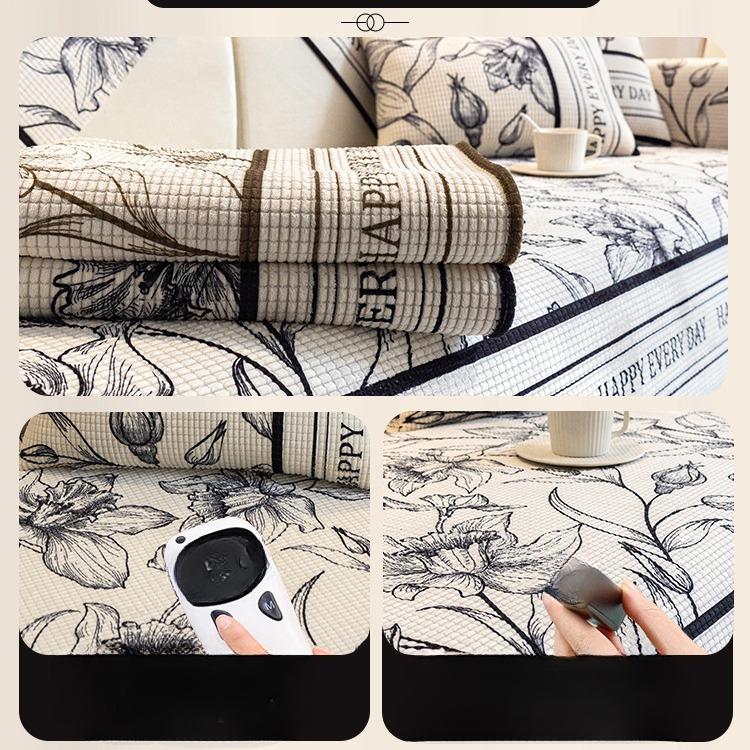 Corn Velvet Sofa Cushion Winter New Chinese Style Sofa Cover Autumn and Winter Thickening Plush Backrest Cover Towel
