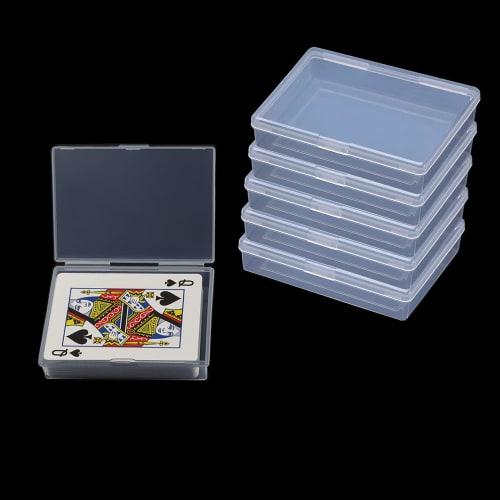 6-Piece Plastic Empty Playing Card Deck Case, Empty Playing Card Box Holder, Storage Case, Organizer with Snap Closure, Perfect for 3.5x2.5 Inch Game