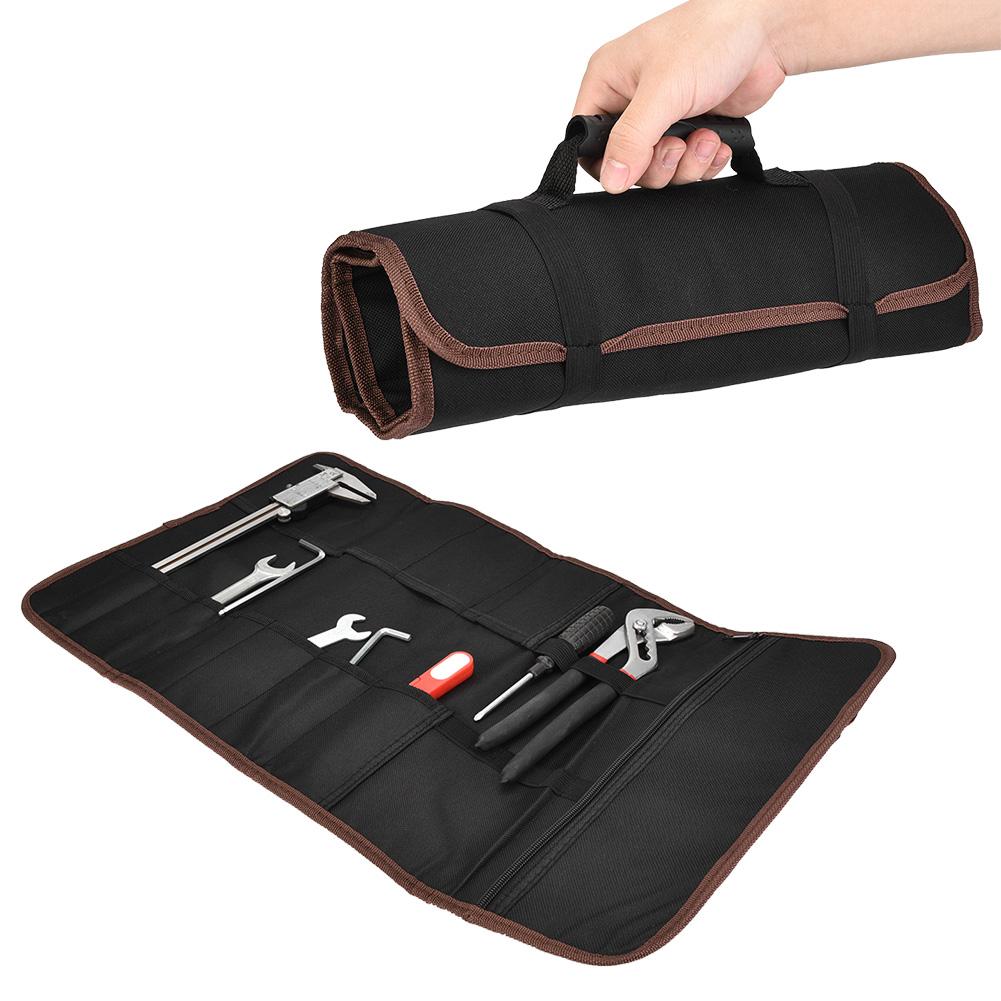 S8 Multifunction Pouch Holder Roll Up Storage Bag for Handle Repairing Tool(black)
