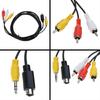 Flexible 6 Feet S Video 4Pin And 3.5mm TRS Stereo Sound Male To 3RCA Male Composite Adapter Cable For Desktop TV