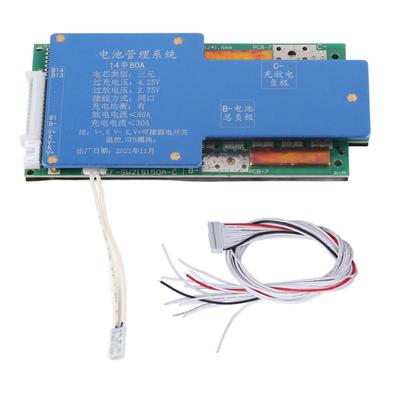Placa de Proteção de Bateria 80A Controlador de Carga de Bateria de Lítio com Cabo de Coleta para Proteção contra Sobrecarga e Descarga