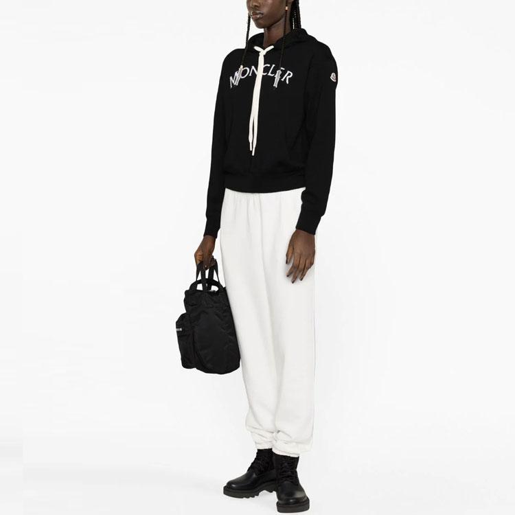 Moncler Solid Color Logo Patch Cuffed Knit Sweatpants Women bottoms I10938H00002899WC033