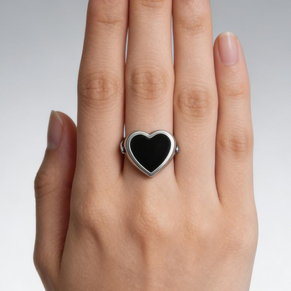 Openable Heart Shape Daily Wear Rings Stainless Steel Texture Stylish Women Rings Suitable for Anniversaries Dating