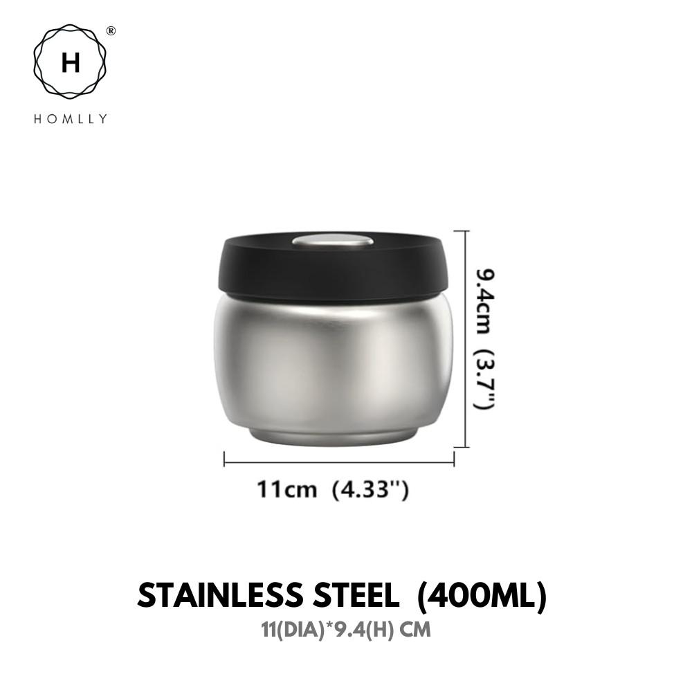 Homlly Luft Food Coffee Storage Vacuum Stainless Steel Canister Container with Airtight Lid (X2PCS)