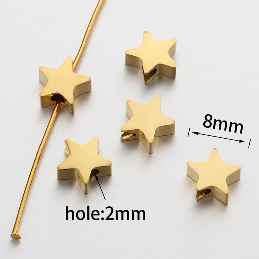 5pcs Stainless Steel Polish Heart Bracelet Beads Moon Star Airplane Spacer Beads DIY Jewelry Making Necklace Findings Wholesale