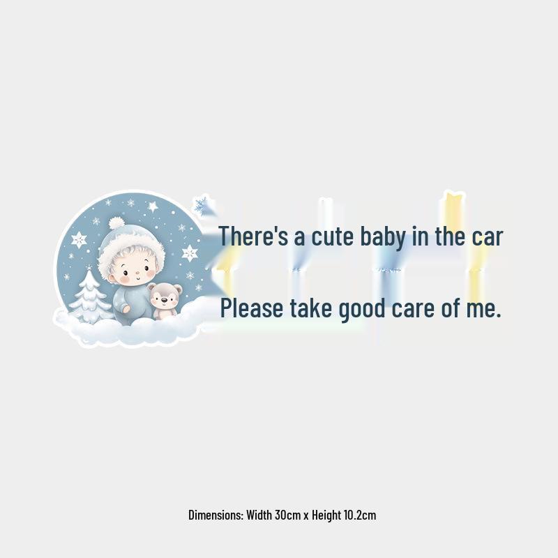Cute Baby on Board: Reflective Waterproof Car Sticker