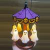 Ghostly Carousel Night Light Halloween Light Up Ghost Night Lamp Festive Atmosphere Spooky Lamp Decor for Bedroom