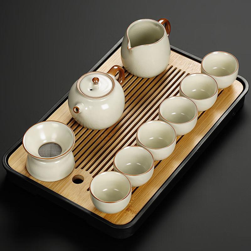 Ru Kiln Ceramic Kung Fu Tea Set with Tray