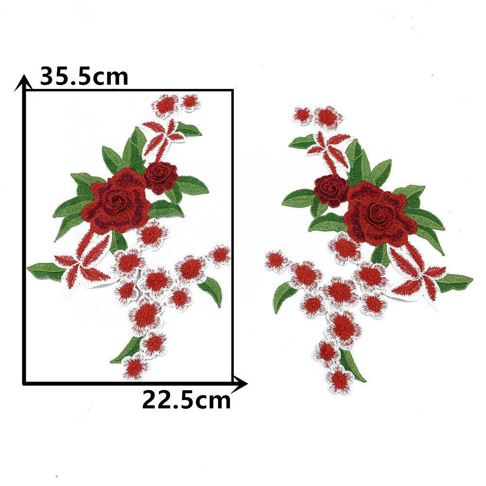 Red I Polyester Embroidery Color Embroidery Sewing Lace Diy Decorative Clothing Accessories Pair Collar Clothing