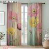2Pcs Stunning Lotus Flower Pattern Curtains For Home Decoration Rod Pocket Window Drapes For Bedroom Office Kitchen Living Room