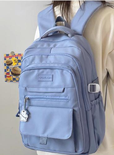 Schoolbag high-value simple casual couple travel backpack large capacity junior high school students multi-compartment backpack men