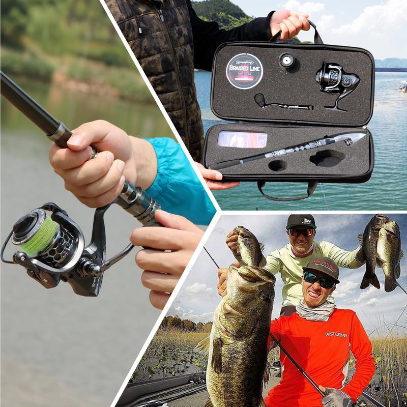 Telescopic Spinning Fishing Rod and Fishing Reel Combos Carbon Fiber Fishing Lures Fishing Line Set