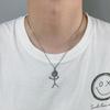 Middle Finger Graffiti Doodle Stainless Steel Necklace