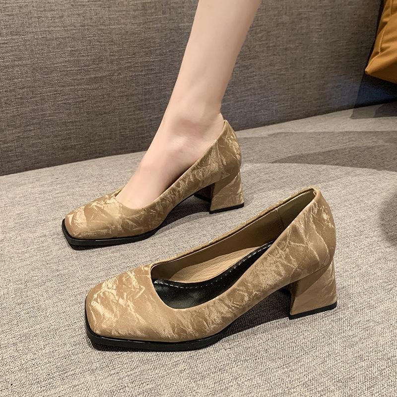 Premium Sense Retro Temperament Shallow Mouth High Heels 2025 Spring and Autumn Women's Shoes Small Leather Shoes Mary Jane Single Shoes