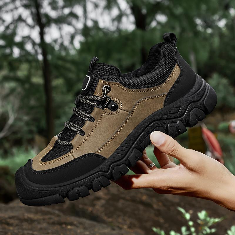 Fashion Men's Shoes High Quality Classic Men Hiking Shoes Genuine Leather Men Casual Shoes Lace-Up Men's Comfortable Walking Footwear